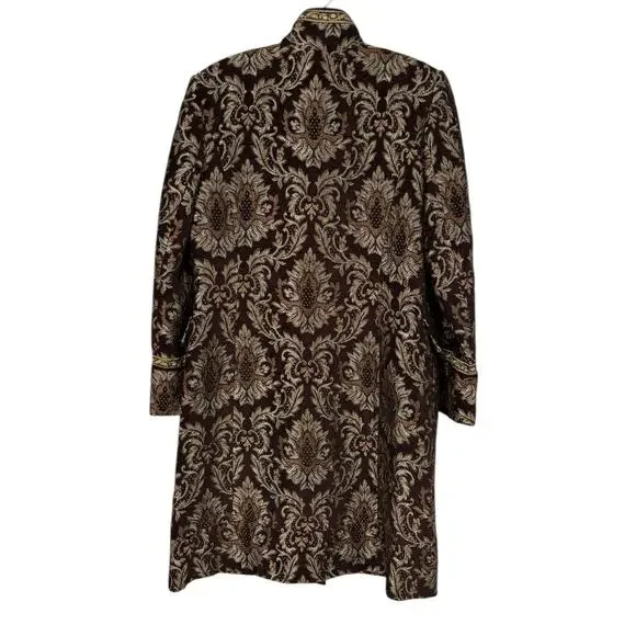 Kenzie Brocade Tapestry Coat Womens 12 Embroidered Elegant Woven Damask Boho